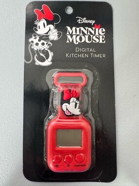 Disney Minnie Mouse Red Digital Kitchen Timer with Bow Graphic